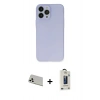 MARSİLYAN™- iPhone 13 Pro Max Kılıf Atlas Minimal Prime - Siyah Bilvis Hayalet Cam Ekran Koruyucu + Rainbow Kamera Lens Koruma Cam - BZ