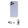 MARSİLYAN™- iPhone 13 Pro Max Kılıf Atlas Minimal Prime - Siyah Bilvis Hayalet Cam Ekran Koruyucu + Rainbow Kamera Lens Koruma Cam - MI