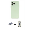 MARSİLYAN™- iPhone 13 Pro Max Kılıf Atlas Minimal Prime - Siyah Bilvis Hayalet Cam Ekran Koruyucu + Renkli Kamera Lens Koruma Cam - MI