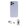 MARSİLYAN™- iPhone 13 Pro Max Kılıf Atlas Minimal Prime - Siyah Bilvis Hayalet Cam Ekran Koruyucu + Pers Alüminyum Kamera Lens - SABE