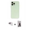 MARSİLYAN™- iPhone 13 Pro Max Kılıf Atlas Minimal Prime - Siyah Bilvis Hayalet Cam Ekran Koruyucu + Pers Alüminyum Kamera Lens - GI
