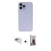 MARSİLYAN™- iPhone 13 Pro Max Kılıf Atlas Minimal Prime - Siyah Bilvis Hayalet Cam Ekran Koruyucu + Pers Alüminyum Kamera Lens - SABE