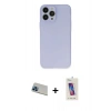 MARSİLYAN™- iPhone 13 Pro Max Kılıf Atlas Minimal Prime - Siyah Joko 5D Cam + Mavi Rainbow Kamera Lens Koruma Cam