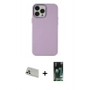 MARSİLYAN™- iPhone 13 Pro Max Kılıf Çekirdek Çizgi - Şeffaf 360 Full Body Arka Koruyucu + Rainbow Kamera Lens Koruma Cam - BZ