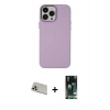 MARSİLYAN™- iPhone 13 Pro Max Kılıf Çekirdek Çizgi - Şeffaf 360 Full Body Arka Koruyucu + Rainbow Kamera Lens Koruma Cam - REGD