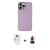 MARSİLYAN™- iPhone 13 Pro Max Kılıf Çekirdek Çizgi - Şeffaf Maxco Cam Ekran Koruyucu + Shine Kamera Lens - GD