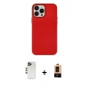 MARSİLYAN™- iPhone 13 Pro Max Kılıf Çekirdek Çizgi - Şeffaf Maxco Cam Ekran Koruyucu + Shine Kamera Lens - GD