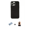 MARSİLYAN™- iPhone 13 Pro Max Kılıf Çekirdek Çizgi - Şeffaf Maxco Cam Ekran Koruyucu + Mavi Shine Kamera Lens Koruma Cam