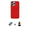 MARSİLYAN™- iPhone 13 Pro Max Kılıf Çekirdek Çizgi - Şeffaf Maxco Cam Ekran Koruyucu + Metal Kamera Lens Koruma Cam - AKYL