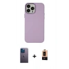 MARSİLYAN™- iPhone 13 Pro Max Kılıf Çekirdek Çizgi - Şeffaf Maxco Cam Ekran Koruyucu + Neon Fosforlu Kamera Lens - MI