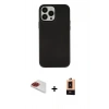 MARSİLYAN™- iPhone 13 Pro Max Kılıf Çekirdek Çizgi - Şeffaf Maxco Cam Ekran Koruyucu + Pers Alüminyum Kamera Lens - KI