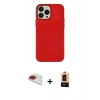 MARSİLYAN™- iPhone 13 Pro Max Kılıf Çekirdek Çizgi - Şeffaf Maxco Cam Ekran Koruyucu + Pers Alüminyum Kamera Lens - KI