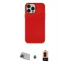 MARSİLYAN™- iPhone 13 Pro Max Kılıf Çekirdek Çizgi - Şeffaf Maxco Cam Ekran Koruyucu + Rainbow Kamera Lens Koruma Cam - MI