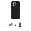 MARSİLYAN™- iPhone 13 Pro Max Kılıf Çekirdek Çizgi - Şeffaf Maxco Cam Ekran Koruyucu + Renkli Kamera Lens Koruma Cam - SI