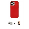 MARSİLYAN™- iPhone 13 Pro Max Kılıf Çekirdek Çizgi - Şeffaf Maxco Cam Ekran Koruyucu + Rainbow Kamera Lens Koruma Cam - REGD