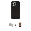 MARSİLYAN™- iPhone 13 Pro Max Kılıf Çekirdek Çizgi - Şeffaf Maxco Cam Ekran Koruyucu + Rainbow Kamera Lens Koruma Cam - REGD