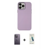 MARSİLYAN™- iPhone 13 Pro Max Kılıf Çekirdek Çizgi - Şeffaf Pasifik Cam Ekran Koruyucu + Neon Fosforlu Kamera Lens - BZ