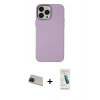 MARSİLYAN™- iPhone 13 Pro Max Kılıf Çekirdek Çizgi - Şeffaf Pasifik Cam Ekran Koruyucu + Kırmızı Rainbow Kamera Lens Koruma Cam