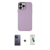 MARSİLYAN™- iPhone 13 Pro Max Kılıf Çekirdek Çizgi - Şeffaf Pasifik Cam Ekran Koruyucu + Neon Fosforlu Kamera Lens - MI