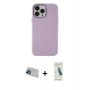 MARSİLYAN™- iPhone 13 Pro Max Kılıf Çekirdek Çizgi - Şeffaf Pasifik Cam Ekran Koruyucu + Rainbow Kamera Lens Koruma Cam - MI