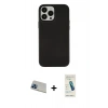 MARSİLYAN™- iPhone 13 Pro Max Kılıf Çekirdek Çizgi - Şeffaf Pasifik Cam Ekran Koruyucu + Rainbow Kamera Lens Koruma Cam - MI