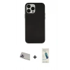 MARSİLYAN™- iPhone 13 Pro Max Kılıf Çekirdek Çizgi - Şeffaf Pasifik Cam Ekran Koruyucu + Rainbow Kamera Lens Koruma Cam - MR