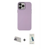 MARSİLYAN™- iPhone 13 Pro Max Kılıf Çekirdek Çizgi - Şeffaf Pasifik Cam Ekran Koruyucu + Rainbow Kamera Lens Koruma Cam - MR