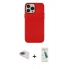 MARSİLYAN™- iPhone 13 Pro Max Kılıf Çekirdek Çizgi - Şeffaf Pasifik Cam Ekran Koruyucu + Pers Alüminyum Kamera Lens - GI