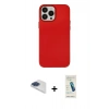 MARSİLYAN™- iPhone 13 Pro Max Kılıf Çekirdek Çizgi - Şeffaf Pasifik Cam Ekran Koruyucu + Pers Alüminyum Kamera Lens - LT