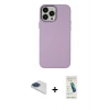 MARSİLYAN™- iPhone 13 Pro Max Kılıf Çekirdek Çizgi - Şeffaf Pasifik Cam Ekran Koruyucu + Pers Alüminyum Kamera Lens - LT