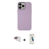 MARSİLYAN™- iPhone 13 Pro Max Kılıf Çekirdek Çizgi - Şeffaf Pasifik Cam Ekran Koruyucu + Pers Alüminyum Kamera Lens - GI
