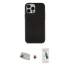 MARSİLYAN™- iPhone 13 Pro Max Kılıf Çekirdek Çizgi - Şeffaf Pasifik Cam Ekran Koruyucu + Rainbow Kamera Lens Koruma Cam - REGD
