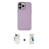 MARSİLYAN™- iPhone 13 Pro Max Kılıf Çekirdek Çizgi - Şeffaf Pasifik Cam Ekran Koruyucu + Shine Kamera Lens - GD