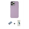MARSİLYAN™- iPhone 13 Pro Max Kılıf Çekirdek Çizgi - Şeffaf Pasifik Cam Ekran Koruyucu + Shine Kamera Lens Koruma Cam - PE