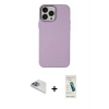 MARSİLYAN™- iPhone 13 Pro Max Kılıf Çekirdek Çizgi - Şeffaf Pasifik Cam Ekran Koruyucu + Pers Alüminyum Kamera Lens - SABE