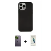 MARSİLYAN™- iPhone 13 Pro Max Kılıf Çekirdek Çizgi - Şeffaf Pasifik Cam Ekran Koruyucu + Neon Fosforlu Kamera Lens - YL