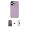 MARSİLYAN™- iPhone 13 Pro Max Kılıf Çekirdek Çizgi - Şeffaf Pasifik Cam Ekran Koruyucu + Neon Fosforlu Kamera Lens - YL