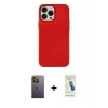 MARSİLYAN™- iPhone 13 Pro Max Kılıf Çekirdek Çizgi - Şeffaf Pasifik Cam Ekran Koruyucu + Neon Fosforlu Kamera Lens - YL
