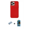 MARSİLYAN™- iPhone 13 Pro Max Kılıf Çekirdek Çizgi - Siyah 18D Cam Ekran Koruyucu + Shine Kamera Lens Koruma Cam - MI