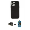 MARSİLYAN™- iPhone 13 Pro Max Kılıf Çekirdek Çizgi - Siyah 18D Cam Ekran Koruyucu + Raze Metal Kamera Lens - GD