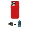 MARSİLYAN™- iPhone 13 Pro Max Kılıf Çekirdek Çizgi - Siyah 18D Cam Ekran Koruyucu + Raze Metal Kamera Lens - GD