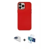 MARSİLYAN™- iPhone 13 Pro Max Kılıf Çekirdek Çizgi - Siyah 3D Antistatik Cam Ekran Koruyucu + Pers Alüminyum Kamera Lens - LT