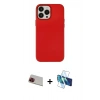 MARSİLYAN™- iPhone 13 Pro Max Kılıf Çekirdek Çizgi - Siyah 3D Antistatik Cam Ekran Koruyucu + Rainbow Kamera Lens Koruma Cam - KI