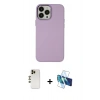 MARSİLYAN™- iPhone 13 Pro Max Kılıf Çekirdek Çizgi - Siyah 3D Antistatik Cam Ekran Koruyucu + Shine Kamera Lens - GD