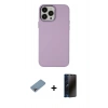 MARSİLYAN™- iPhone 13 Pro Max Kılıf Çekirdek Çizgi - Siyah 3D Antistatik Hayalet Cam Ekran Koruyucu + Shine Kamera Lens Koruma Cam - GI