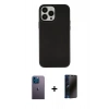MARSİLYAN™- iPhone 13 Pro Max Kılıf Çekirdek Çizgi - Siyah 3D Antistatik Hayalet Cam Ekran Koruyucu + Neon Fosforlu Kamera Lens - MI