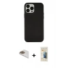 MARSİLYAN™- iPhone 13 Pro Max Kılıf Çekirdek Çizgi - Siyah 6D Mat Seramik Hayalet Nano Ekran Koruyucu + Pers Alüminyum Kamera Lens - GD