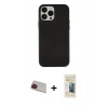MARSİLYAN™- iPhone 13 Pro Max Kılıf Çekirdek Çizgi - Siyah 6D Mat Seramik Hayalet Nano Ekran Koruyucu + Rainbow Kamera Lens Koruma Cam - KI