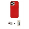 MARSİLYAN™- iPhone 13 Pro Max Kılıf Çekirdek Çizgi - Siyah 6D Mat Seramik Hayalet Nano Ekran Koruyucu + Rainbow Kamera Lens Koruma Cam - KI