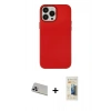 MARSİLYAN™- iPhone 13 Pro Max Kılıf Çekirdek Çizgi - Siyah 6D Mat Seramik Hayalet Nano Ekran Koruyucu + Rainbow Kamera Lens Koruma Cam - MR
